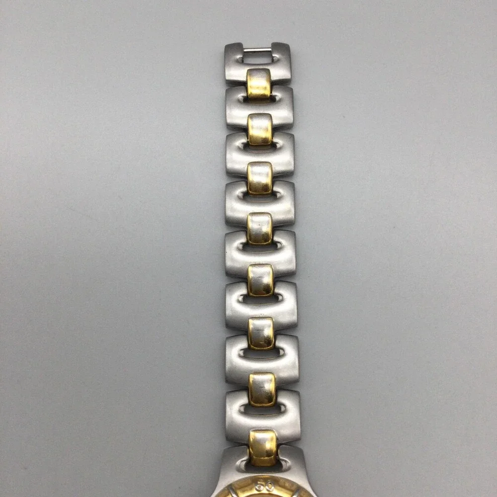 Fossil F2 ES-9194 Womens Watch 22mm Purple Dial Two Tone New Battery 6.25